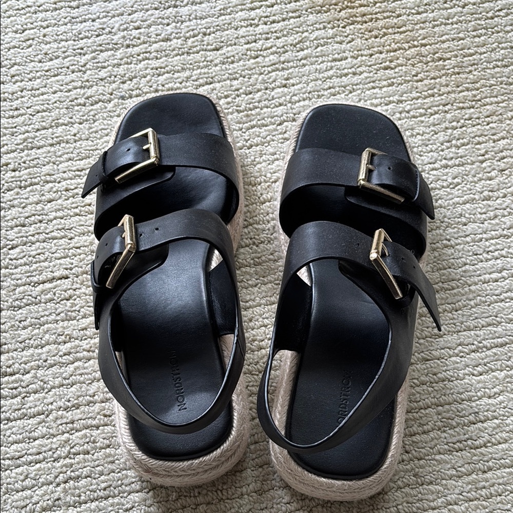 Nordstrom Black Sandals with Adjustable Straps